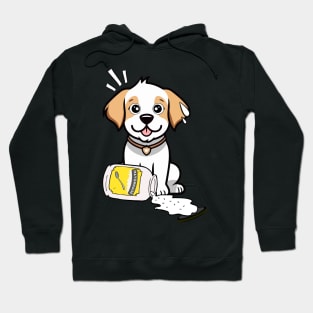 Funny Happy Dog spilled mayonnaise Hoodie